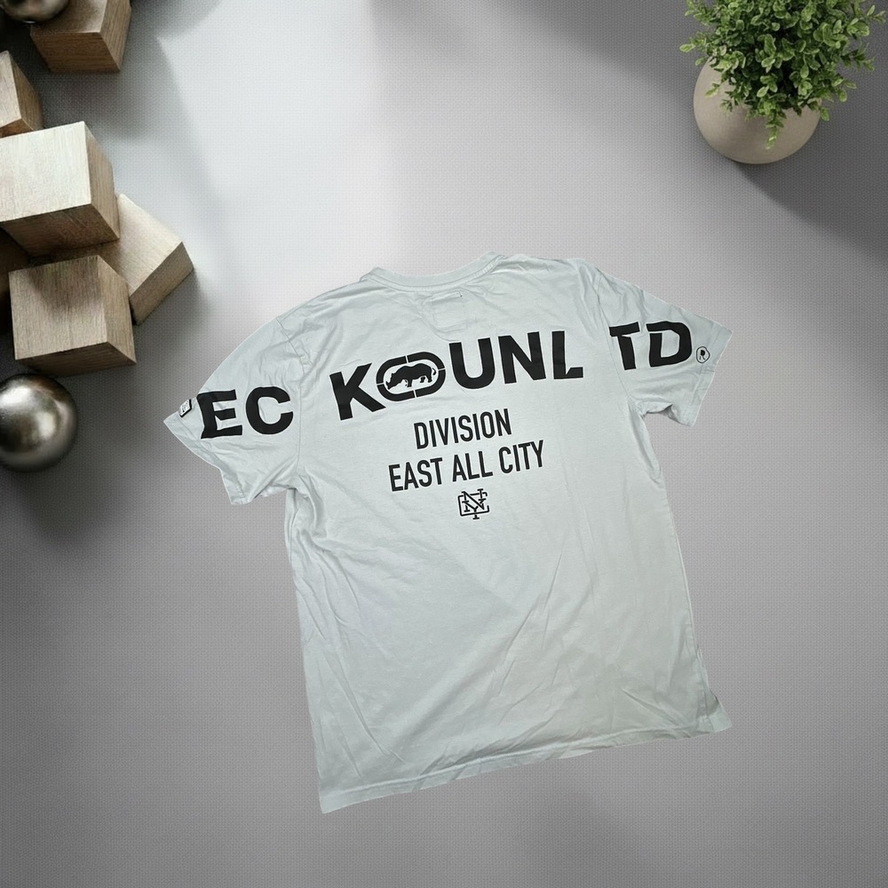 Ecko Unltd T Shirt Mens XL Blue Y2K Division East All City Graphic Tee Skater